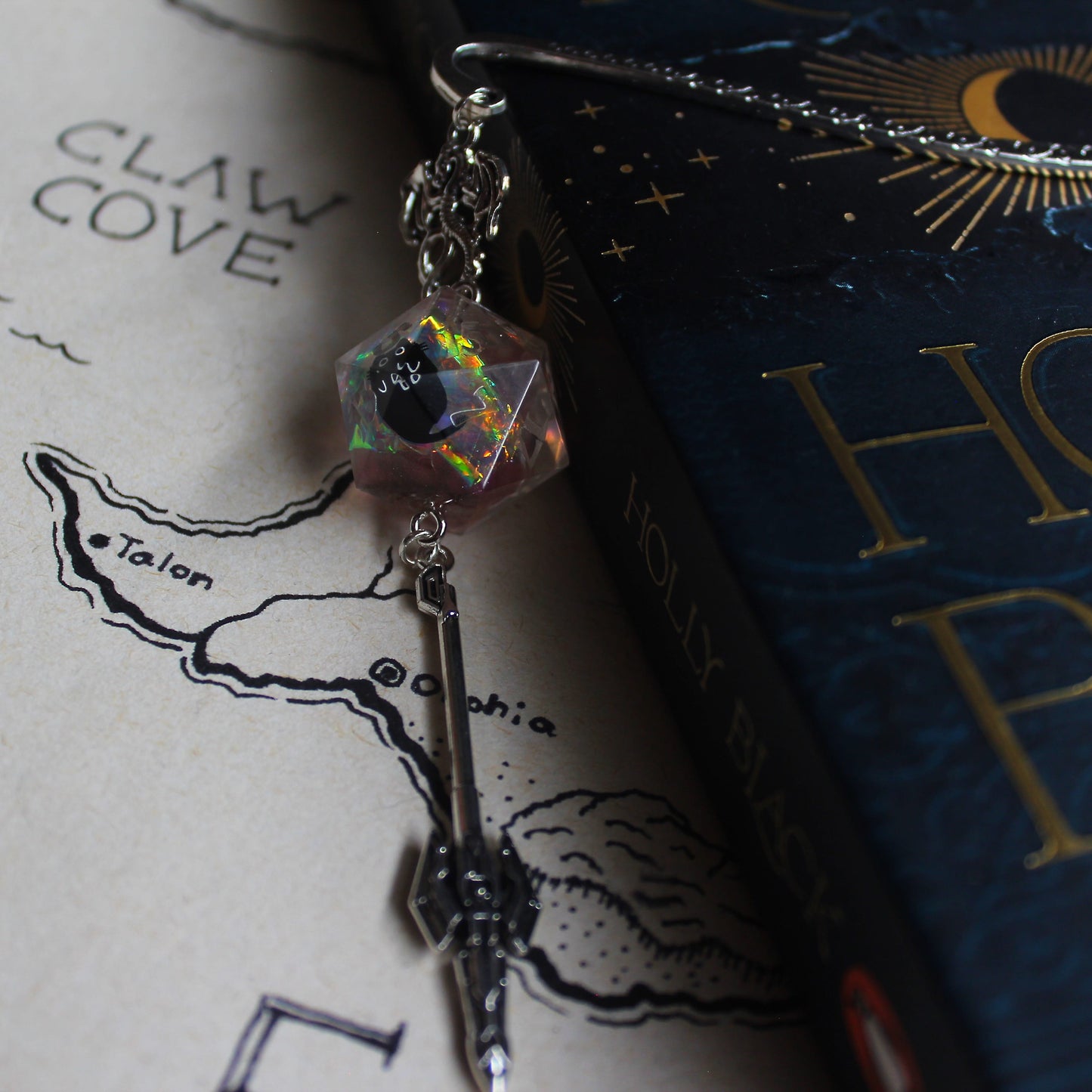 Doom Kitty Sword Bookmark with Dice