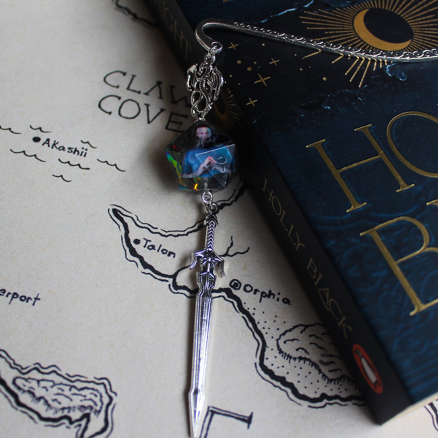 Brennan Lee Mulligan Sword Bookmark with Dice