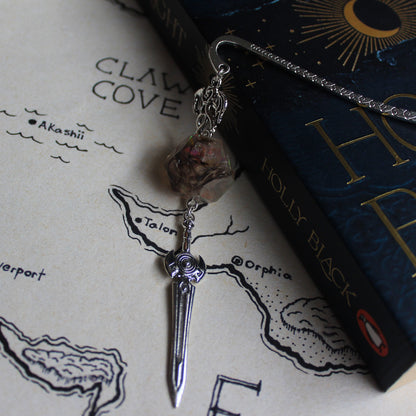 Feathered Friends Sword Bookmark with Dice