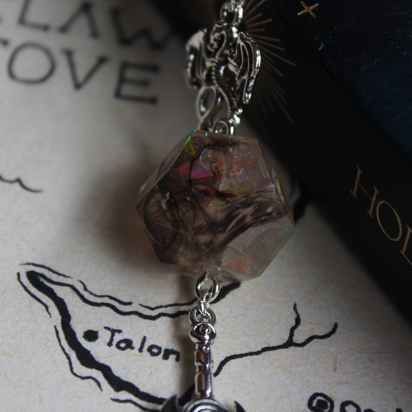 Feathered Friends Sword Bookmark with Dice