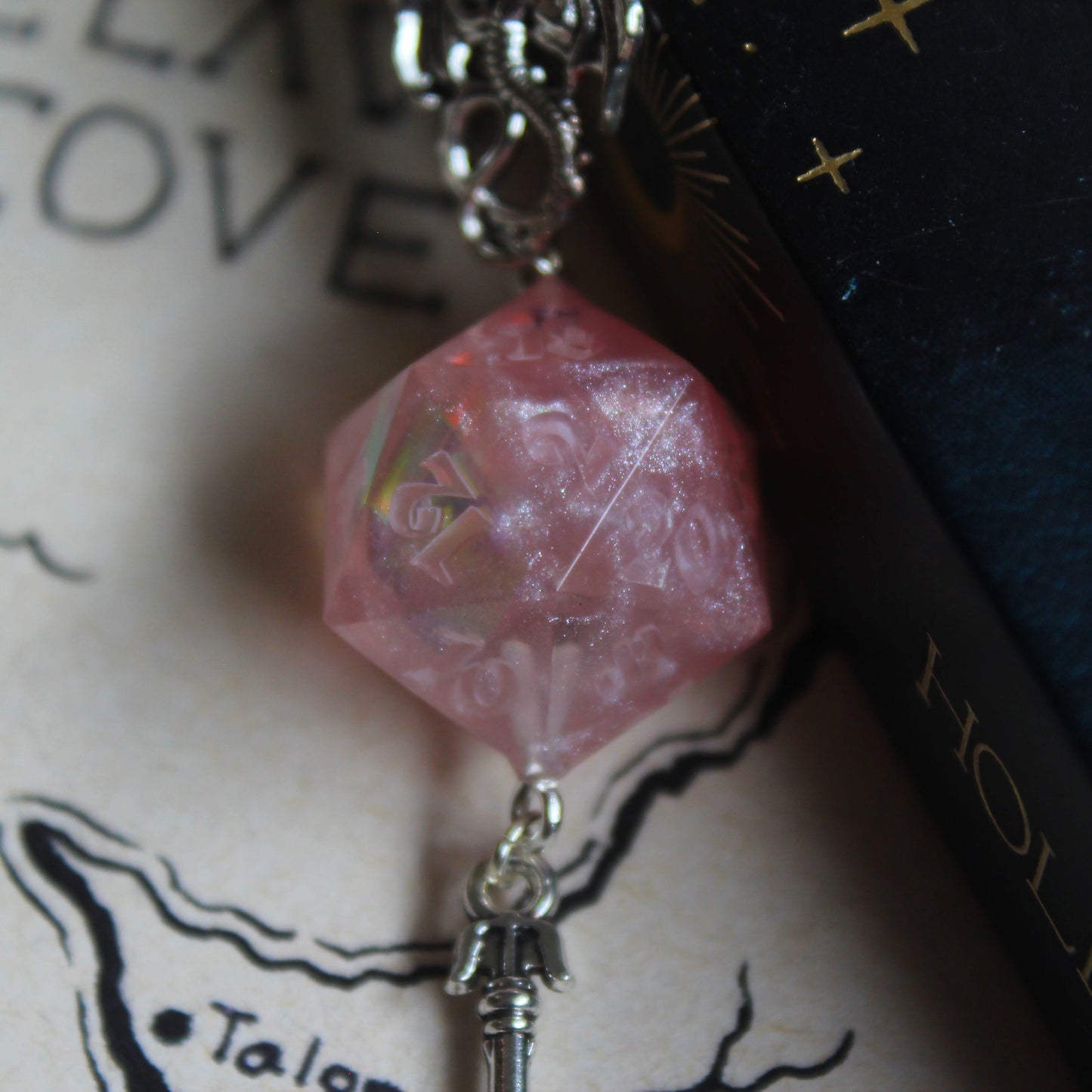 Elven Sword Bookmark with Dice