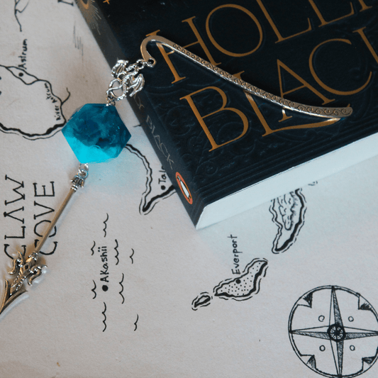 Bluebell Blooms Metal Bookmark with Dice