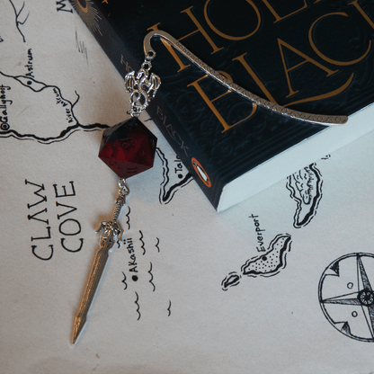 Midnight Roses Metal Bookmark with Dice