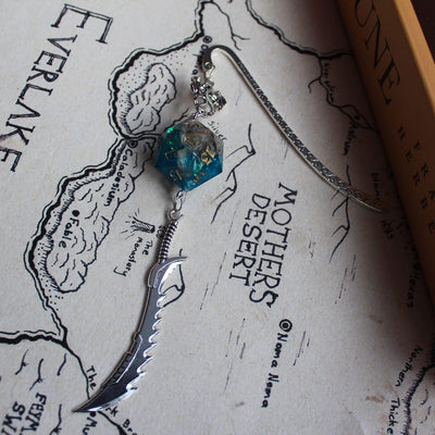 Ethically-Sourced Snake Skin Bookmark with Dice