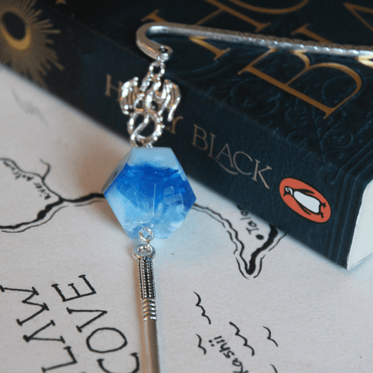 Frozen River Metal Bookmark with Dice