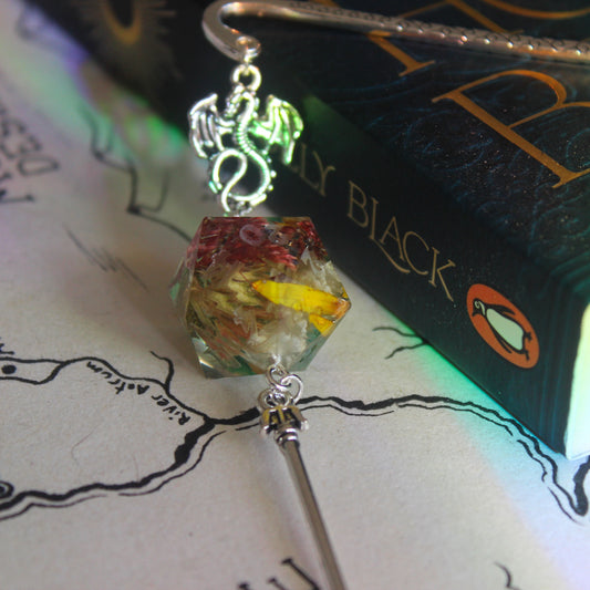 Florals in the Summer Sun Metal Bookmark with Dice