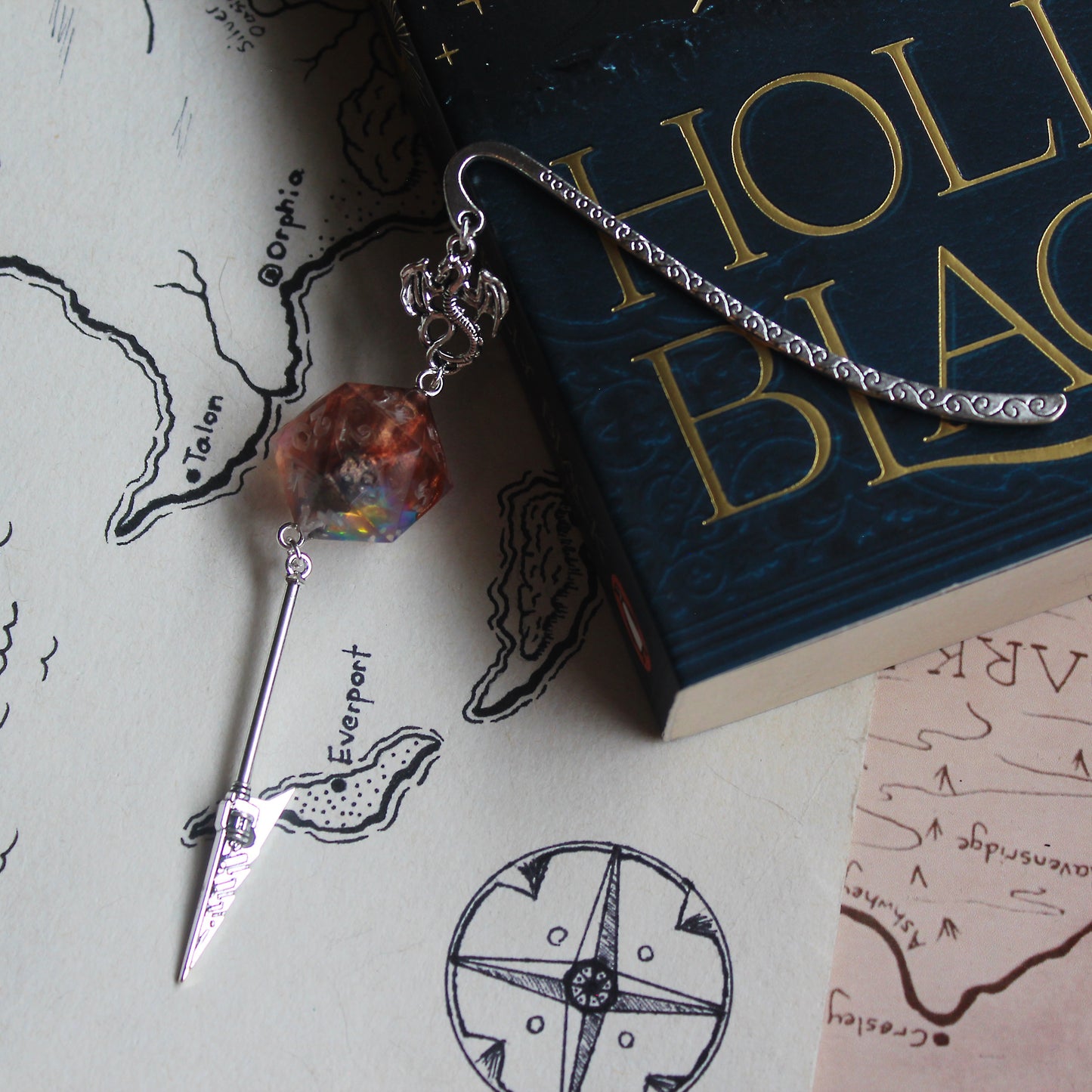 Copper Miner's Treasure Metal Bookmark with Dice