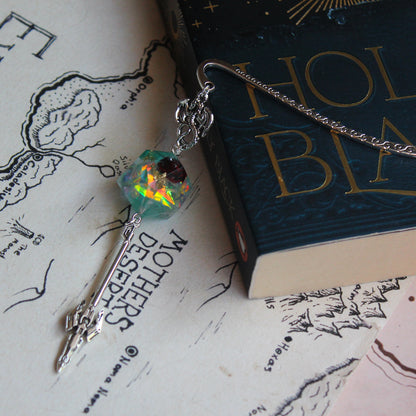 Rose Eye Metal Bookmark with Dice