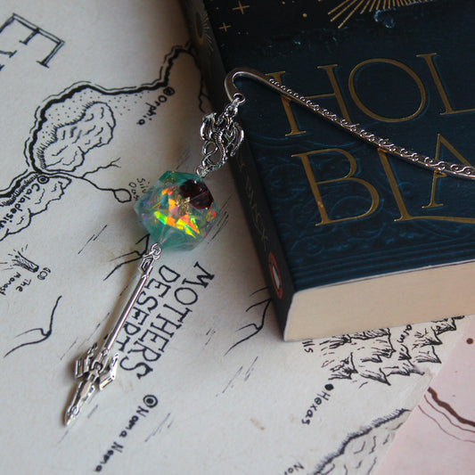 Rose Eye Metal Bookmark with Dice