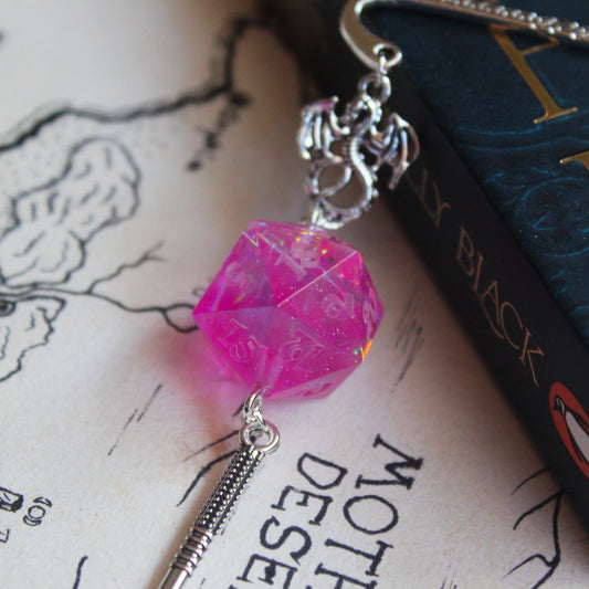 Foresaken Fae Oath Metal Bookmark with Dice