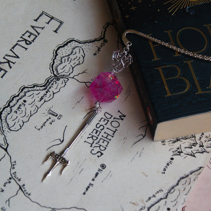 Foresaken Fae Oath Metal Bookmark with Dice