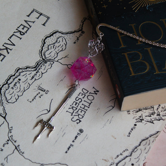 Foresaken Fae Oath Metal Bookmark with Dice