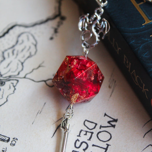 Scorned Heart Metal Bookmark with Dice