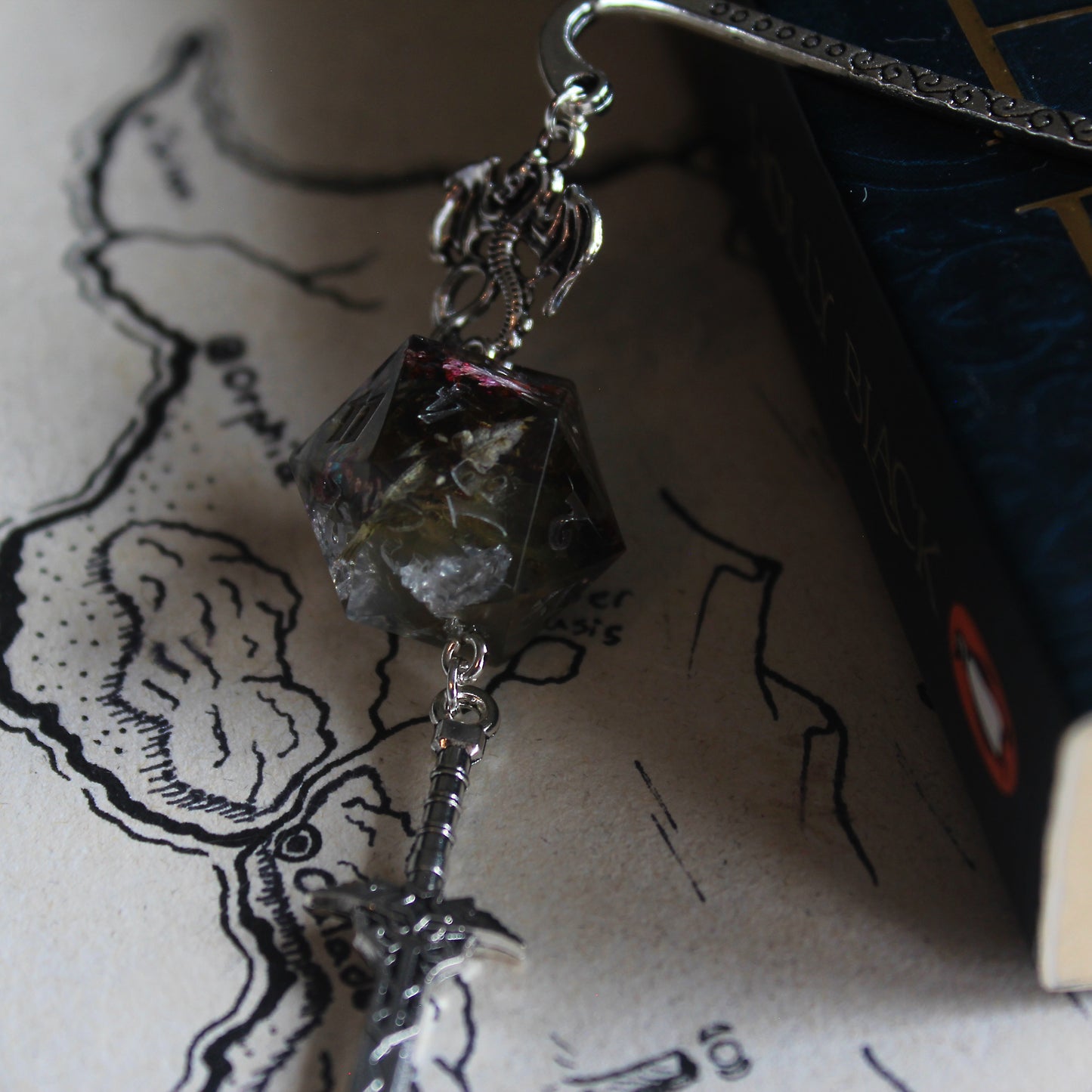 Garden’s Glow Metal Bookmark with Dice