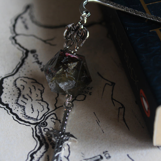 Garden’s Glow Metal Bookmark with Dice