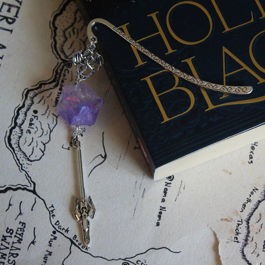 Lavender Dreams Metal Bookmark with Dice