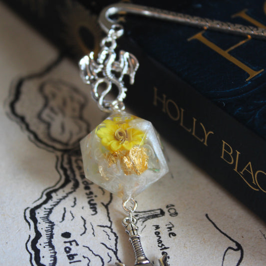 Smile of the Flower Metal Bookmark with Dice