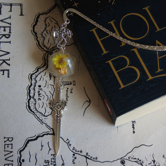 Smile of the Flower Metal Bookmark with Dice