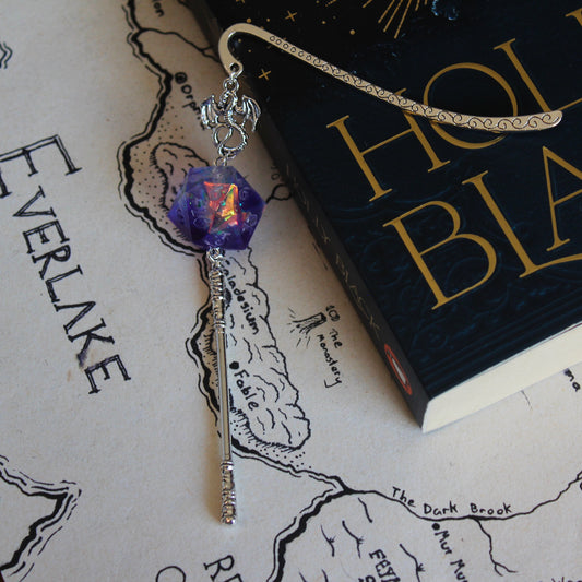 Violet Kiss Metal Bookmark with Dice