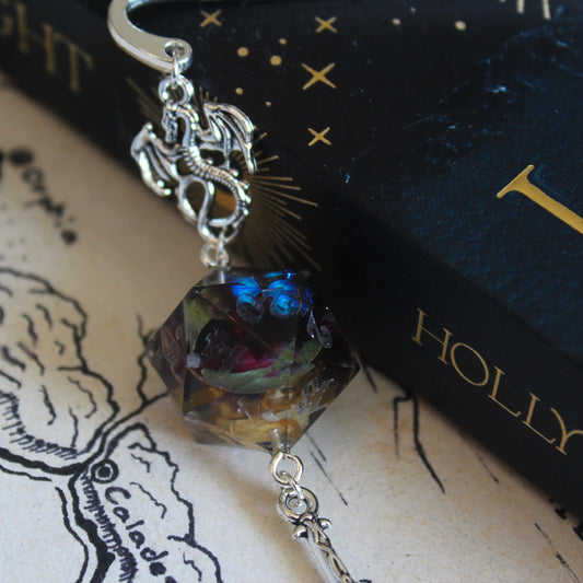 Secret Garden & Butterflies Metal Bookmark with Dice