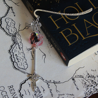 Aabria Iyengar in Pink Metal Bookmark with Dice