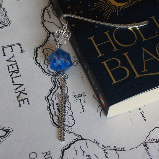 Moonlight Dance Metal Bookmark with Dice