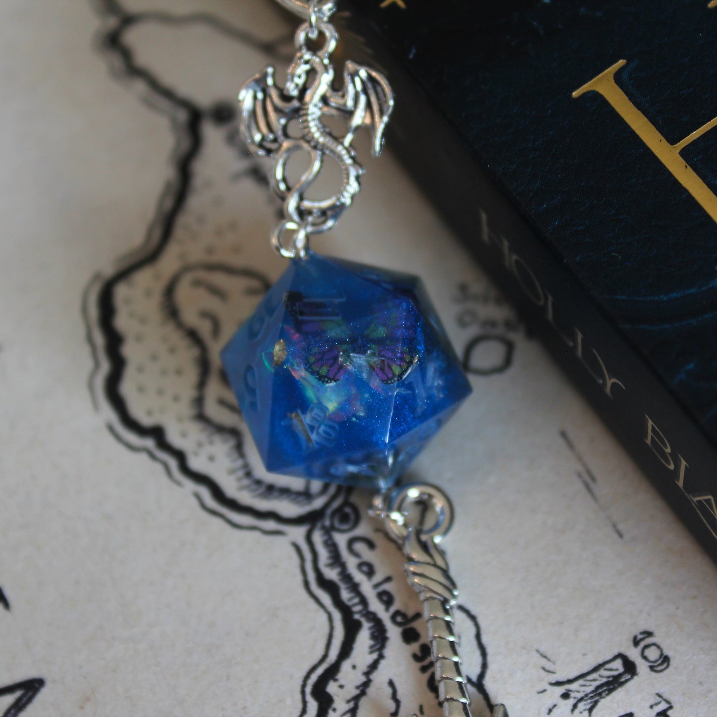 Moonlight Dance Metal Bookmark with Dice