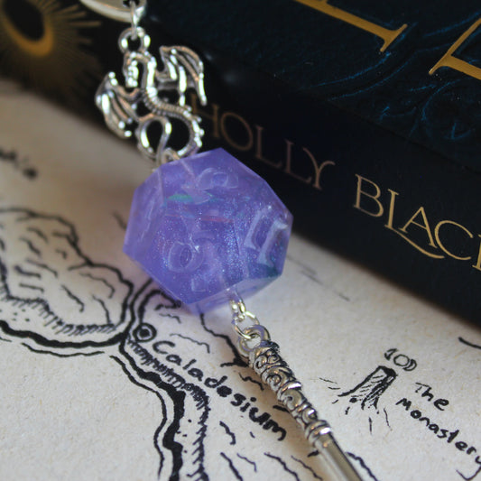 Aurora Metal Bookmark with Dice
