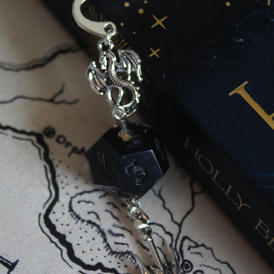 Whispers of the Never Metal Bookmark with Dice