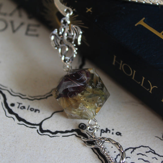 The Flowering Hour Metal Bookmark with Dice