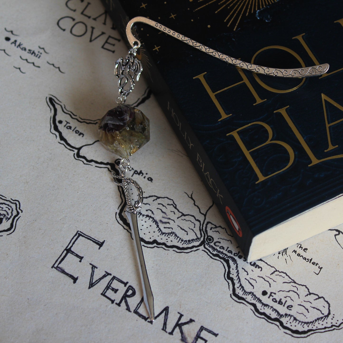 The Flowering Hour Metal Bookmark with Dice