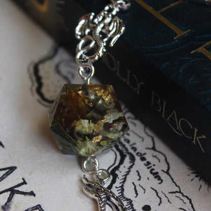Dried Flowers of Ravensridge Metal Bookmark with Dice