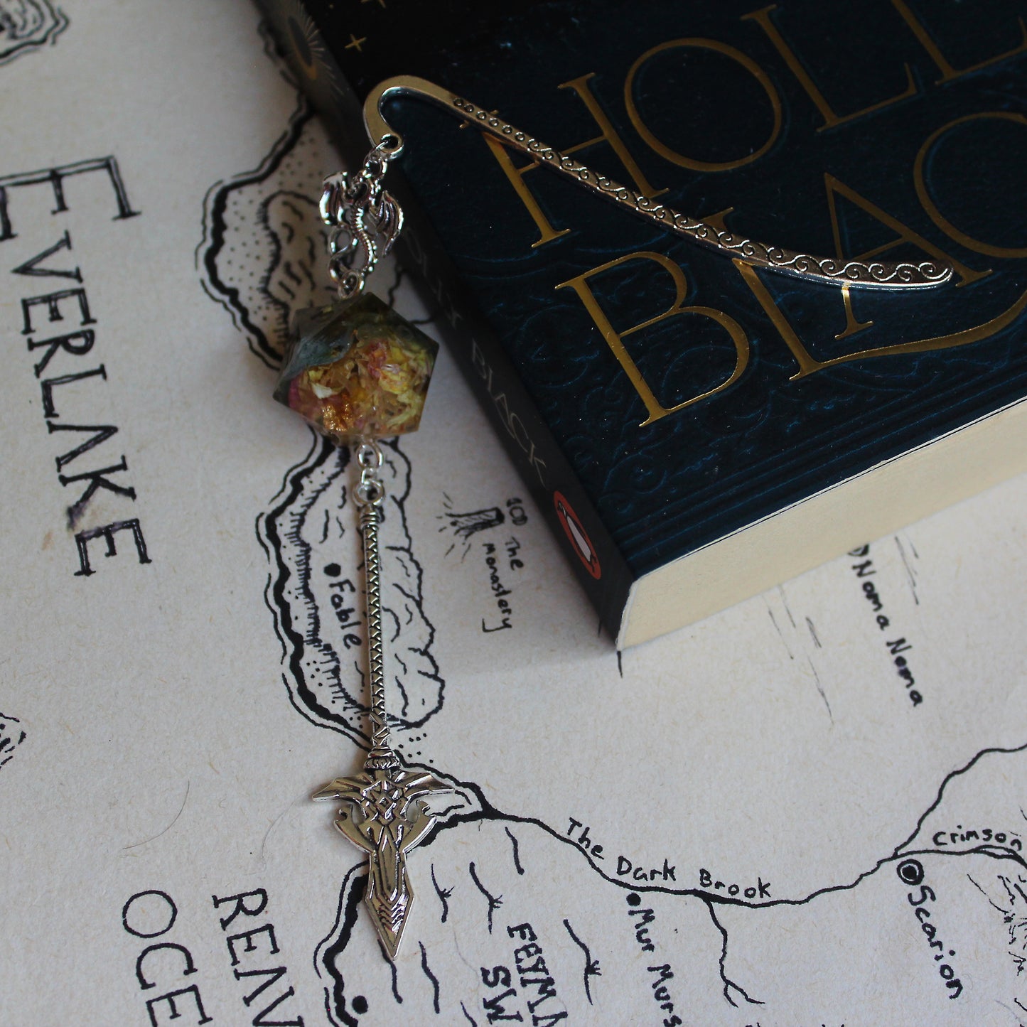 Woodland Flowers Metal Bookmark with Dice