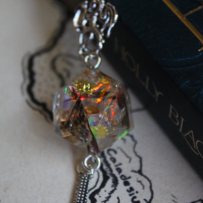 Feathered Sunlight Metal Bookmark with Dice