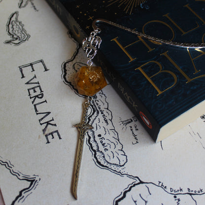 Australian Wattle Flower Metal Bookmark with Dice