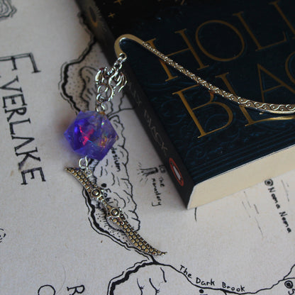 Twilight Sparkles Metal Bookmark with Dice