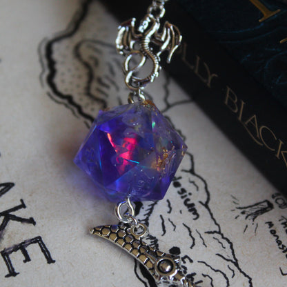 Twilight Sparkles Metal Bookmark with Dice