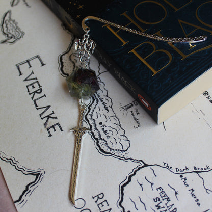 River Flowers Metal Bookmark with Dice