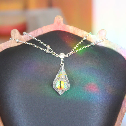 Rainbow Dragon Eye Dice Necklace