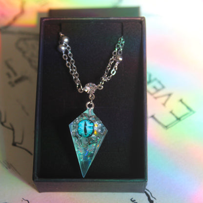 Silver Eye of the Dragon Dice Necklace