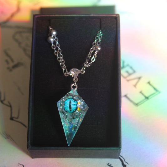 Silver Eye of the Dragon Dice Necklace