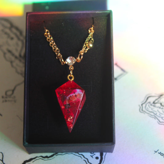 Astarion in Fire Red Dice Necklace