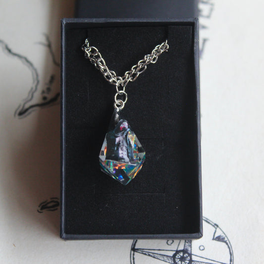 Vessel in Black Ink Dice Necklace