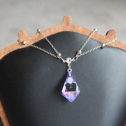 Purple Disco Pedro Pascal Dice Necklace