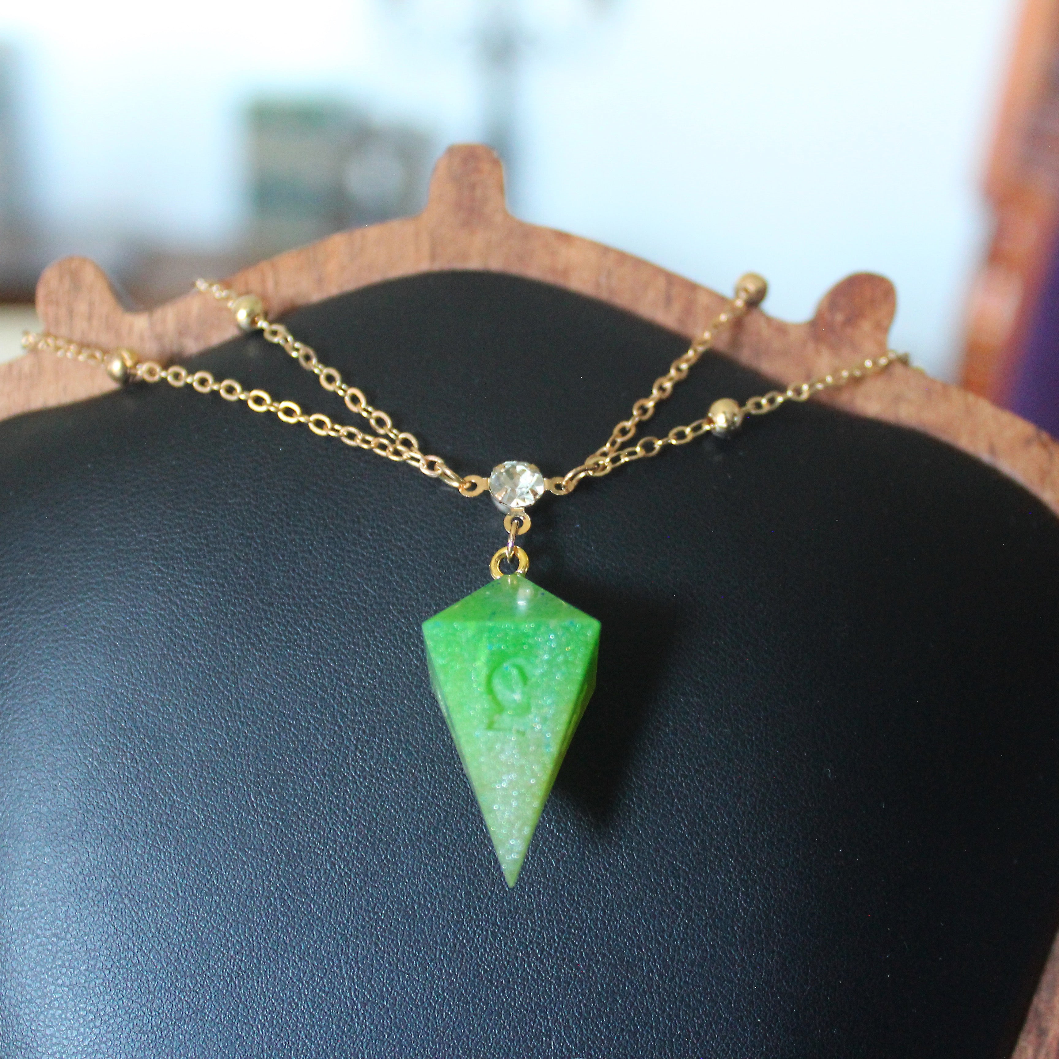 Goblin Green Dice Necklace