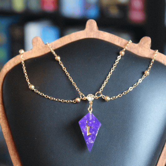 Violets in a Flower Field Dice Necklace