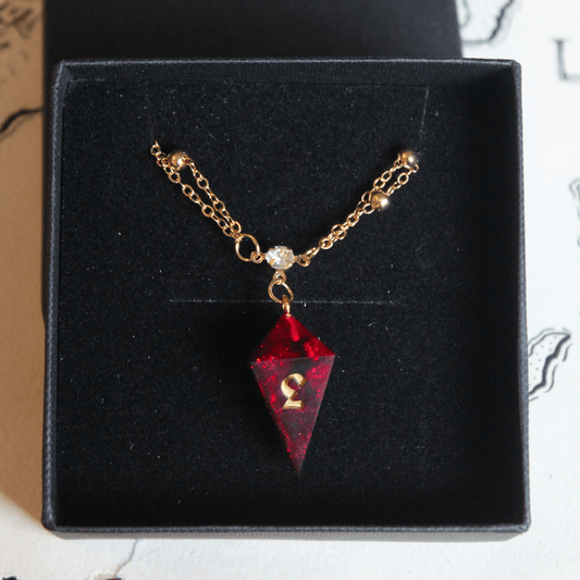 Elven Ruby-Red Dice Necklace