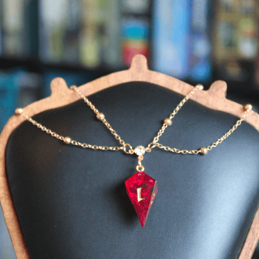 Elven Ruby-Red Dice Necklace