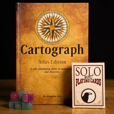 Cartograph + Cartograph Dice Set + Solo RPG Cards Bundle