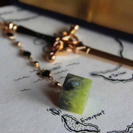Green Wizard Hair Sword with Dice